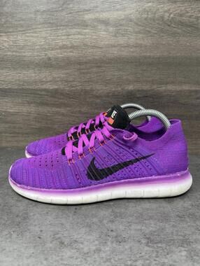 Nike Free RN Flyknit Sneakers Womens Size 8.5 Purple Running Trainer 831070-501